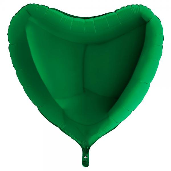 Folieballong Hjrta Mrkgrn XL