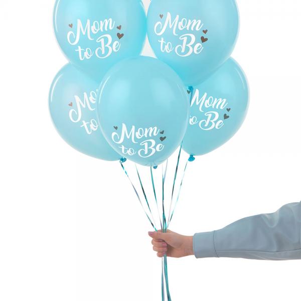 Latexballonger Mom to Be Ljusbl 50-pack