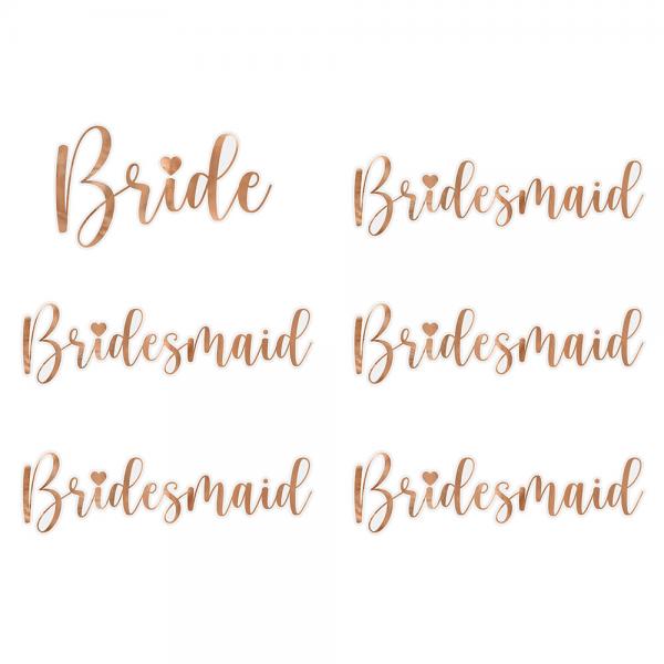 Glas Klistermrken Bride och Bridesmaid