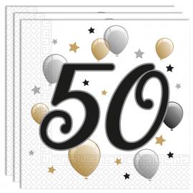 Milestone Happy Birthday 50 Års Servetter