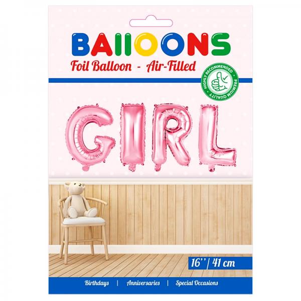 Folieballonger Baby Shower Girl