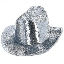 Cowboyhatt Paljetter Silver