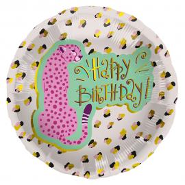 Folieballong Happy Birthday Leopard