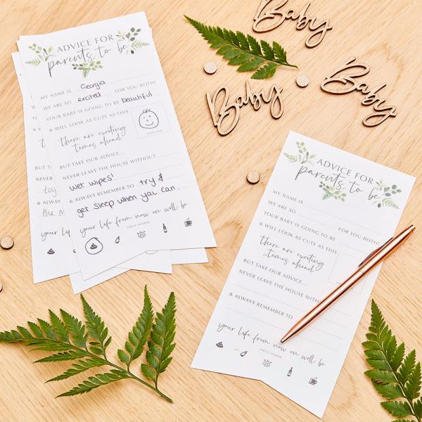 Hey Baby Advice Cards Botanical