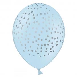 Baby Blå Latexballonger med Silverprickar