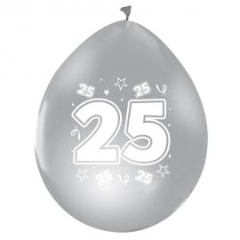 25 Års Ballonger Metallic Silver