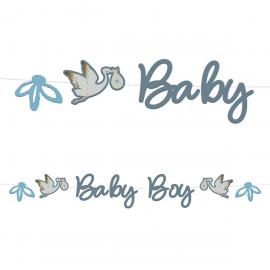 Bokstavsgirlang Baby Boy Stork