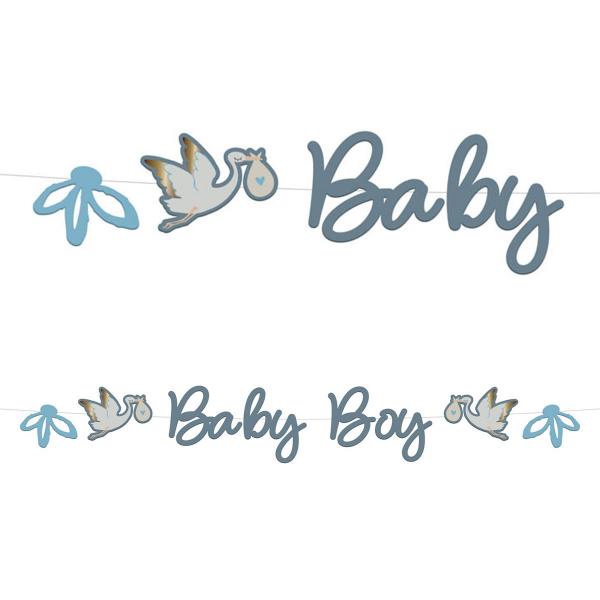 Bokstavsgirlang Baby Boy Stork