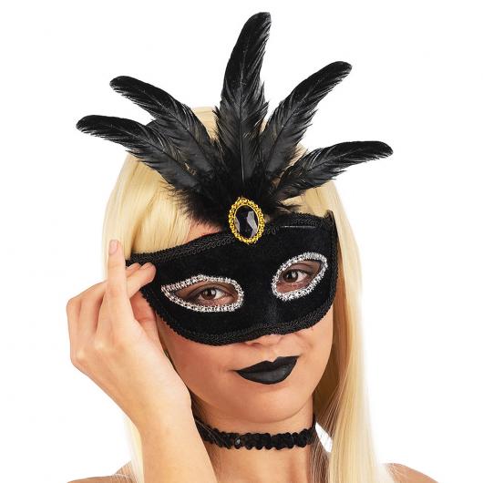 Venetiansk gonmask Svart Sammet