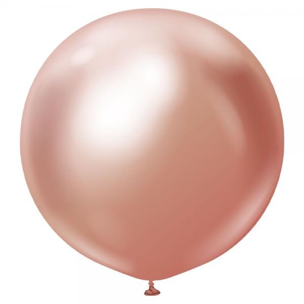 Roseguldiga Gigantiska Chrome Latexballonger 2-pack