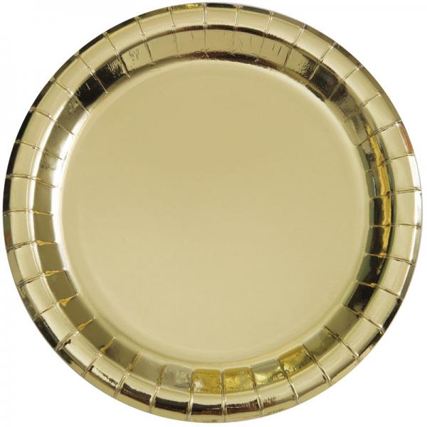 Papperstallrikar Guld Metallic