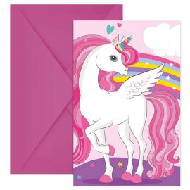 Unicorn Rainbow Inbjudningskort