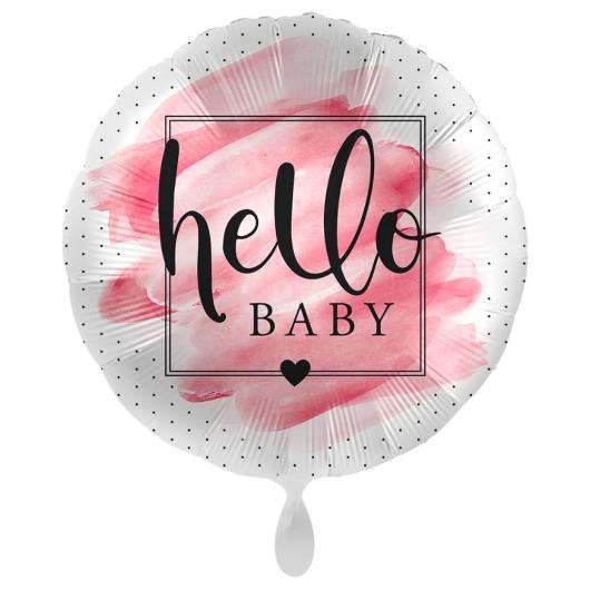 Hello Baby Ballong Welcome Baby Rosa
