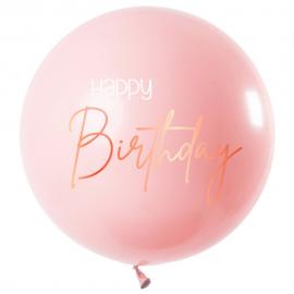 Stor Happy Birthday Ballong Ljusrosa