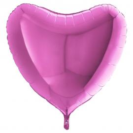 Hjärtballong Folie Rosa