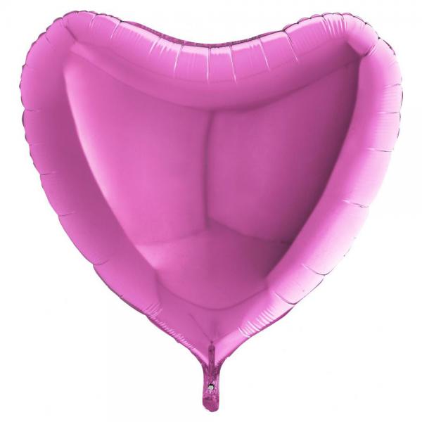 Hjrtballong Folie Rosa