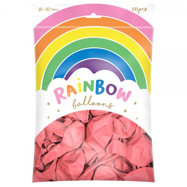 Rainbow Latexballonger Rosa 100-pack