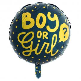 Boy or Girl Mörk Folieballong