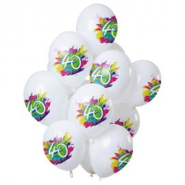 Color Splash 40-års Ballonger Latex