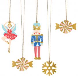 Julklappsetiketter Nutcracker Mix