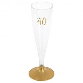 40-års Champagneglas Flergångs Guld