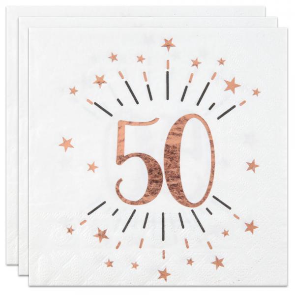 Servetter 50 r Birthday Party Roseguld