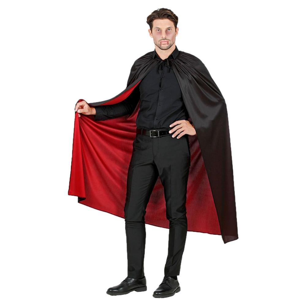 Vändbar Mantel Röd/Svart - Partyhallen.se