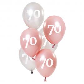 70-års Ballonger Rosa & Silver