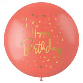 Stor Happy Birthday Ballong Golden Dusk