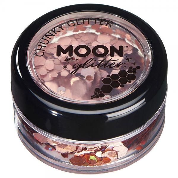 Moon Glitter Holografiskt Chunky Glitter Rosguld