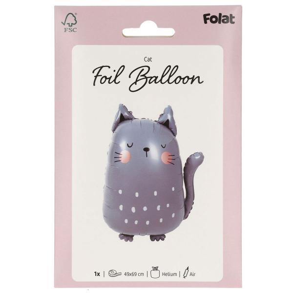 Folieballong Gr Katt