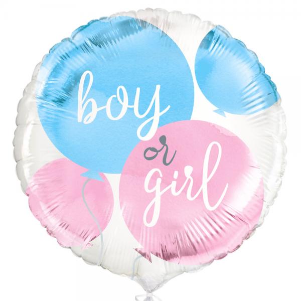 Boy or Girl Folieballong Bl & Rosa