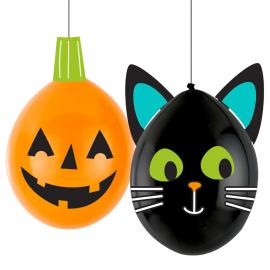 DIY Halloween Ballonger Katt & Pumpa