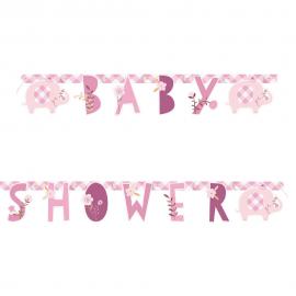 Babyshower Girlang Elefant Rosa