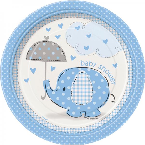 Baby Shower Boy Assietter Umbrellaphant