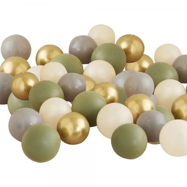 Miniballonger Guld/Grn/Gr/Nude