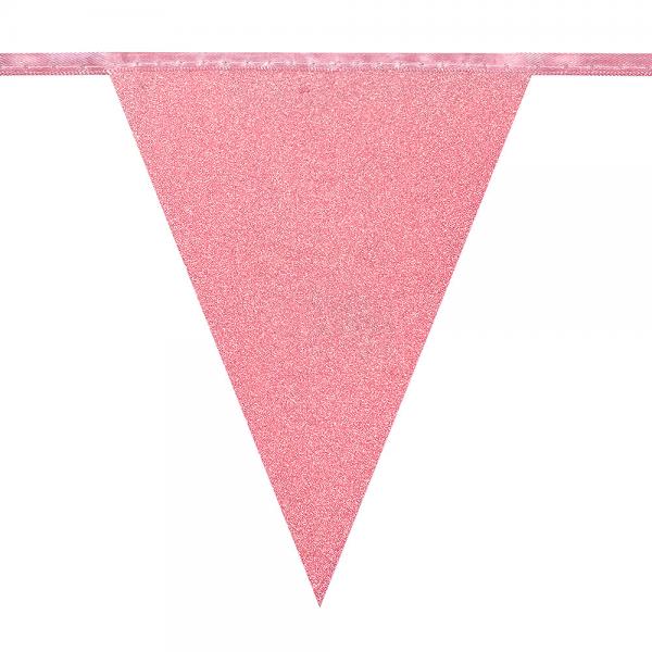 Vimpelgirlang Glitter Rosa