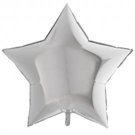 Folieballong Stjärna Silver XL