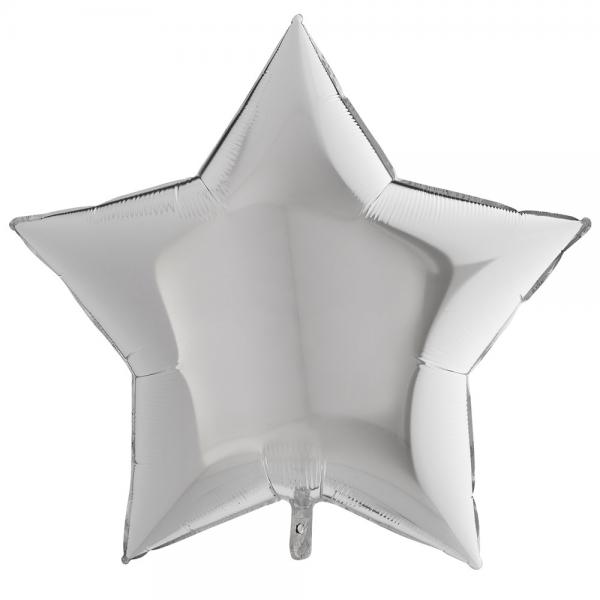 Folieballong Stjrna Silver XL