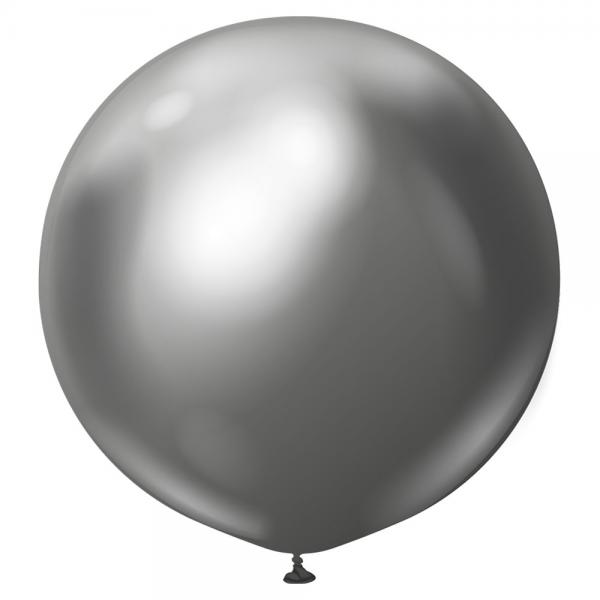 Gr Gigantiska Chrome Latexballonger Space Grey 2-pack