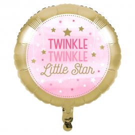 Twinkle Twinkle Little Star Folieballong Ljusrosa