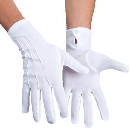 Vita Handskar med Knäppning XL