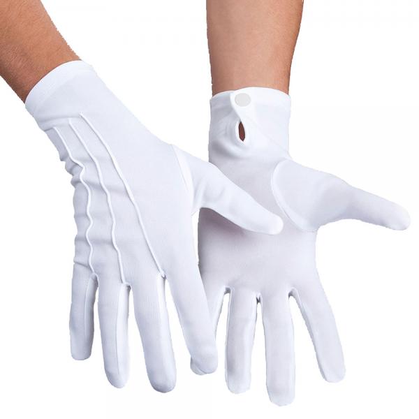 Vita Handskar med Knppning