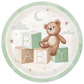 Papperstallrikar Nallebjörn Baby 8-pack
