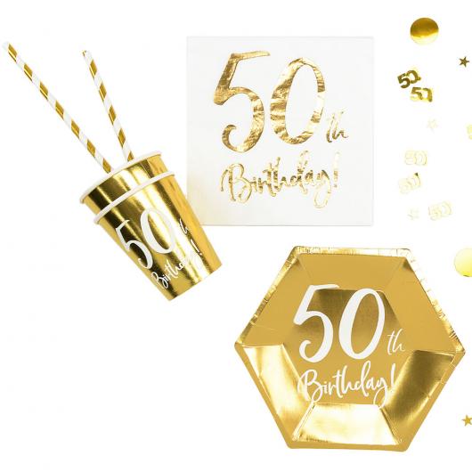 50-års Konfetti Metallic Guld