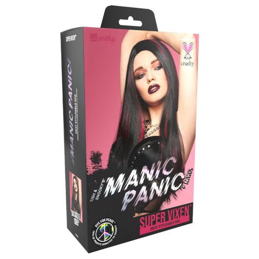 Super Vixen Manic Panic Peruk Svart & Rosa