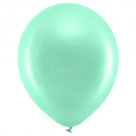 Rainbow Små Latexballonger Metallic Mintgröna