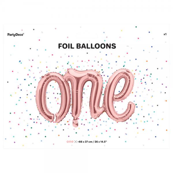 Folieballong One Rosguld