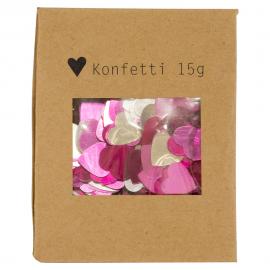 Konfetti Hjärtan Rosa & Silver