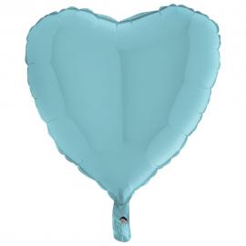 Folieballong Hjärta Pastellblå